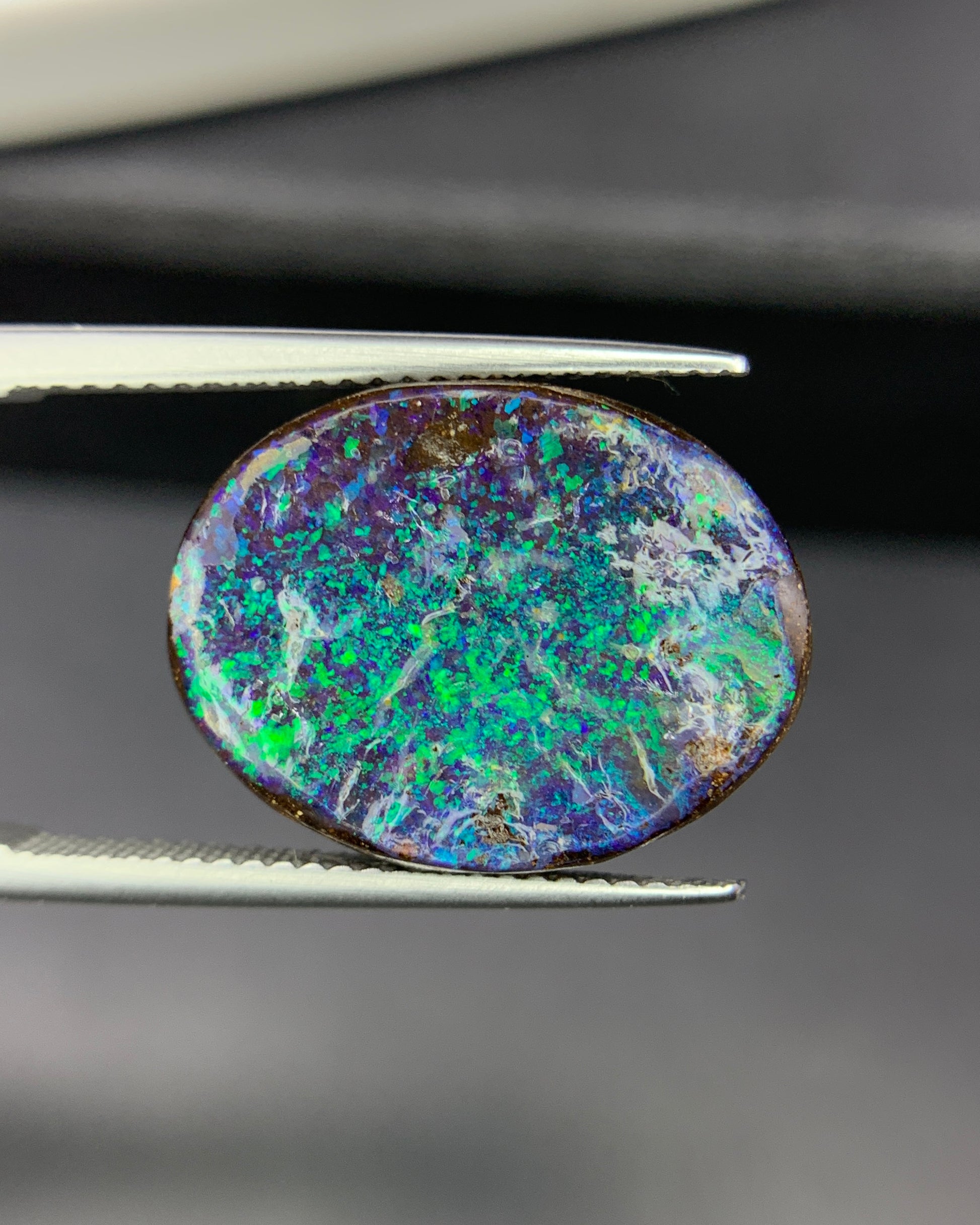 Natural Australian Boulder Opal 10.13 Carat 17.9x14.1 MM Oval Shape Cabochon Gemstone 