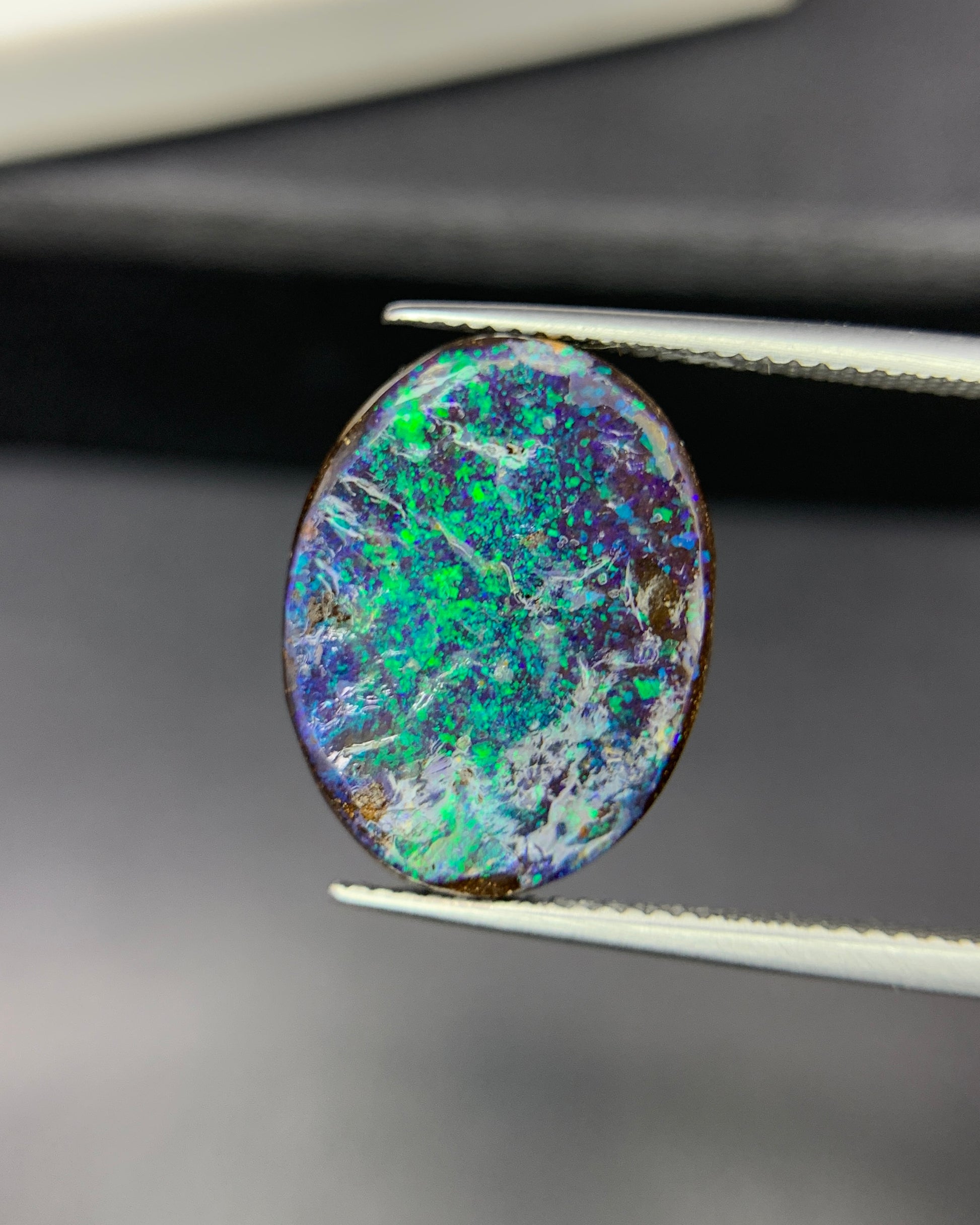Natural Australian Boulder Opal 10.13 Carat 17.9x14.1 MM Oval Shape Cabochon Gemstone 