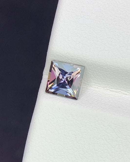 Natural Unheated Bi Color Tanzanite 0.76 Carat 5.5x5.5 MM Square Shape Faceted Gemstone