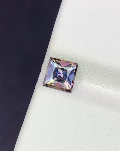 Natural Unheated Bi Color Tanzanite 0.76 Carat 5.5x5.5 MM Square Shape Faceted Gemstone