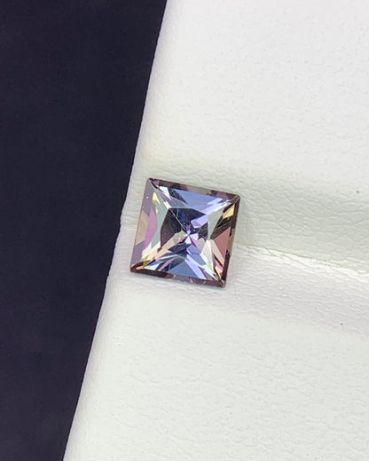 Natural Unheated Bi Color Tanzanite 0.76 Carat 5.5x5.5 MM Square Shape Faceted Gemstone
