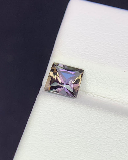 Natural Unheated Bi Color Tanzanite 0.76 Carat 5.5x5.5 MM Square Shape Faceted Gemstone