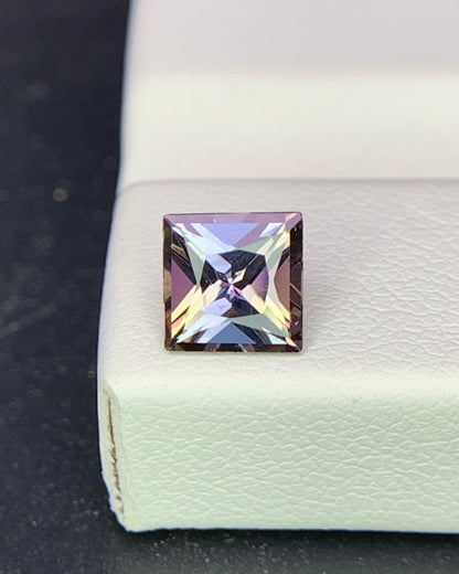Natural Unheated Bi Color Tanzanite 0.76 Carat 5.5x5.5 MM Square Shape Faceted Gemstone