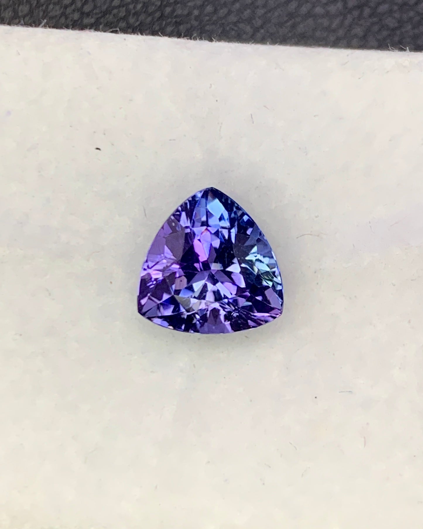 Natural Bi Color Tanzanite 1.72 Carat 7.3x7.3 MM Trillion Shape Faceted Gemstone