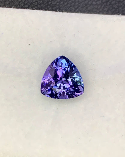 Natural Bi Color Tanzanite 1.72 Carat 7.3x7.3 MM Trillion Shape Faceted Gemstone