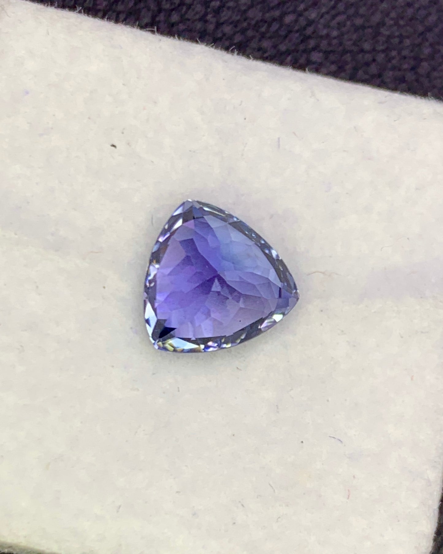 Natural Bi Color Tanzanite 1.72 Carat 7.3x7.3 MM Trillion Shape Faceted Gemstone