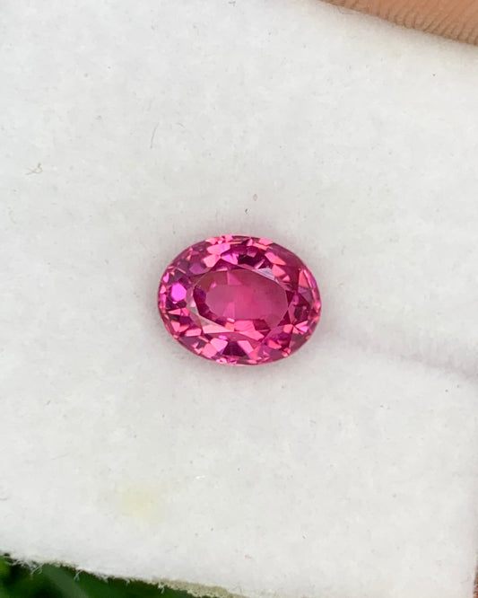 Natural Unheated Hot Pink Spinel 1.14 Carat 7x5.5 MM Oval Shape Faceted Gemstone