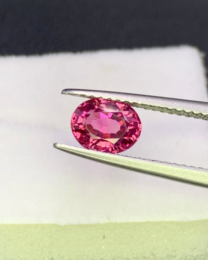 Natural Unheated Hot Pink Spinel 1.14 Carat 7x5.5 MM Oval Shape Faceted Gemstone