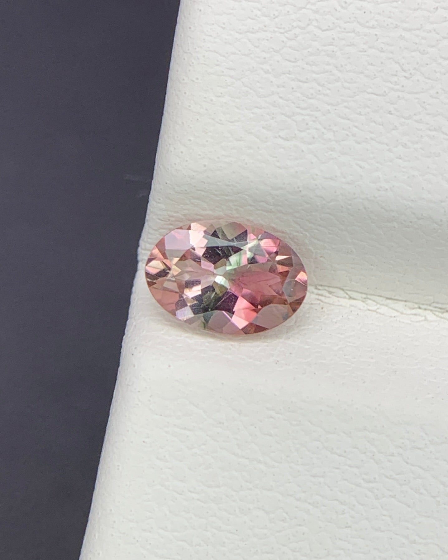 Natural Tri Color Tourmaline 0.61 Carat 6.5x4.5 MM Oval Shape Faceted Gemstone