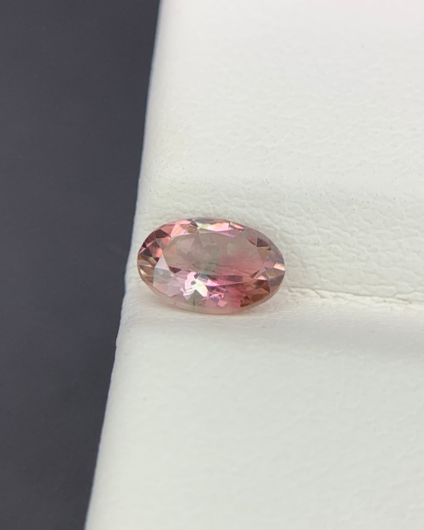 Natural Tri Color Tourmaline 0.61 Carat 6.5x4.5 MM Oval Shape Faceted Gemstone