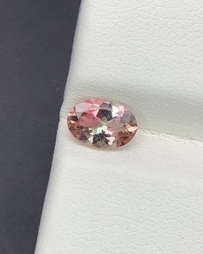 Natural Tri Color Tourmaline 0.61 Carat 6.5x4.5 MM Oval Shape Faceted Gemstone