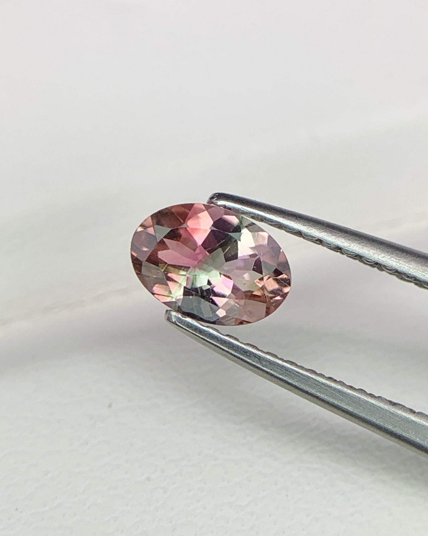 Natural Tri Color Tourmaline 0.61 Carat 6.5x4.5 MM Oval Shape Faceted Gemstone