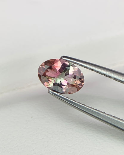 Natural Tri Color Tourmaline 0.61 Carat 6.5x4.5 MM Oval Shape Faceted Gemstone