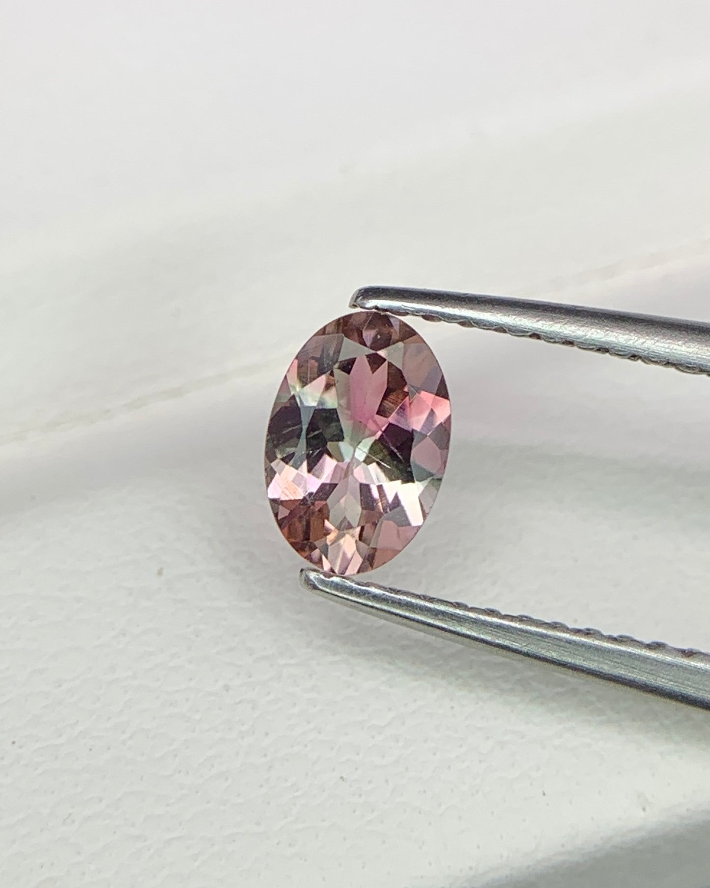 Natural Tri Color Tourmaline 0.61 Carat 6.5x4.5 MM Oval Shape Faceted Gemstone