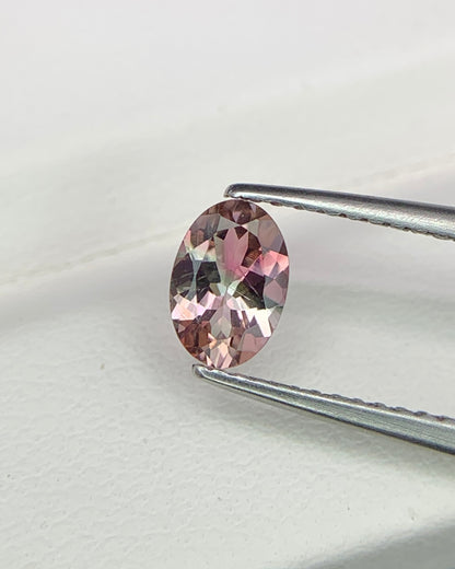 Natural Tri Color Tourmaline 0.61 Carat 6.5x4.5 MM Oval Shape Faceted Gemstone