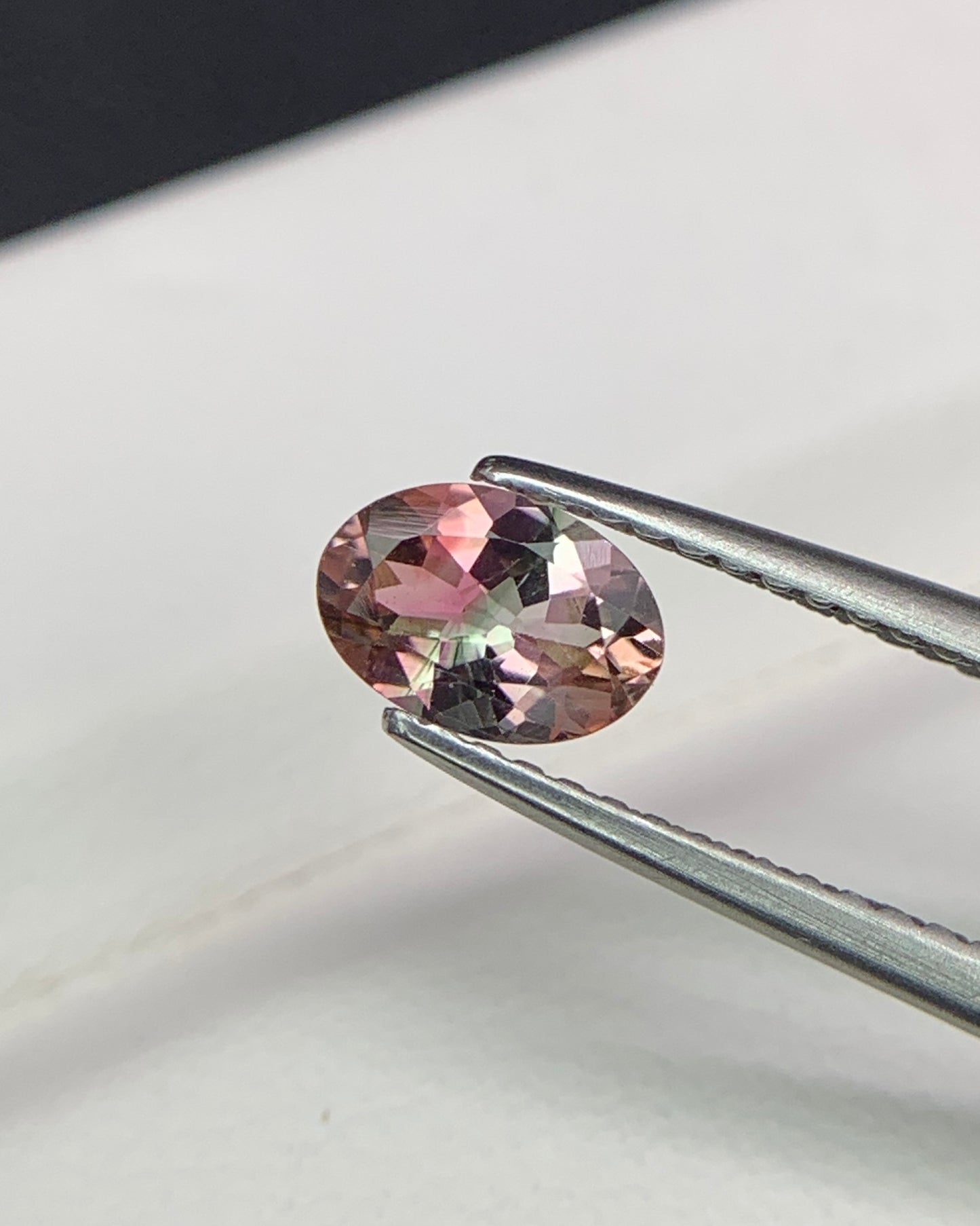 Natural Tri Color Tourmaline 0.61 Carat 6.5x4.5 MM Oval Shape Faceted Gemstone