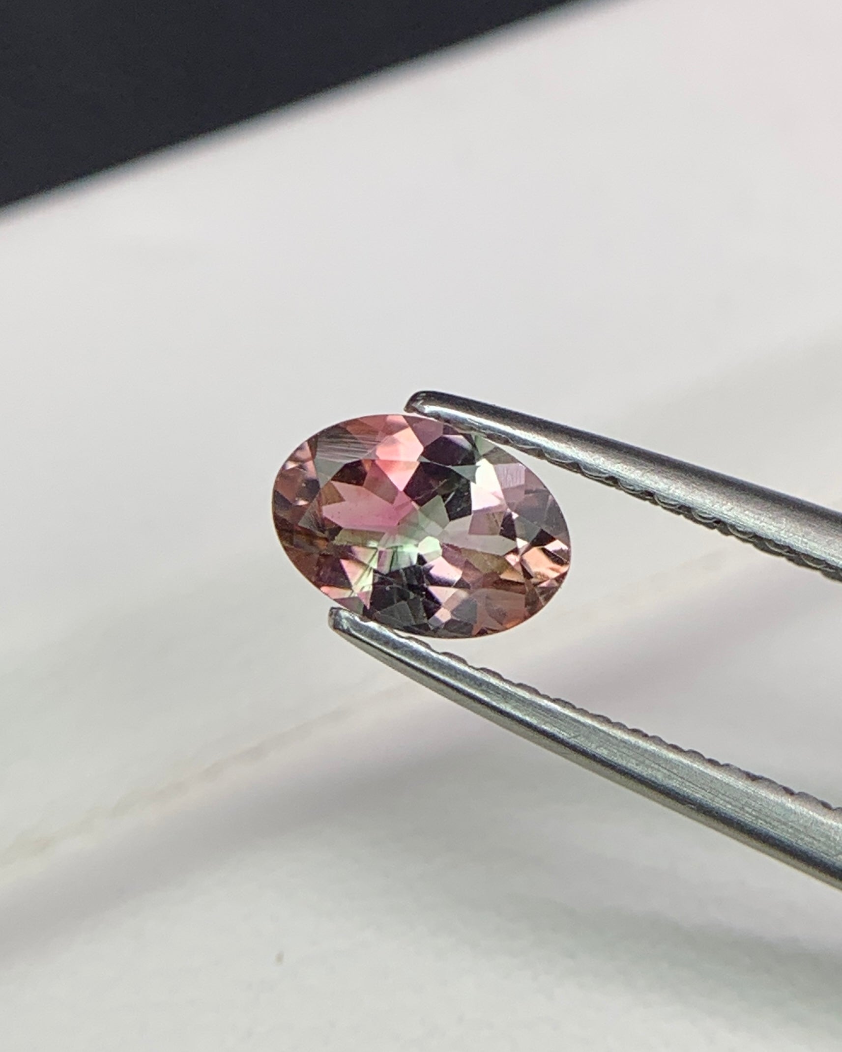 Natural Tri Color Tourmaline 0.61 Carat 6.5x4.5 MM Oval Shape Faceted Gemstone