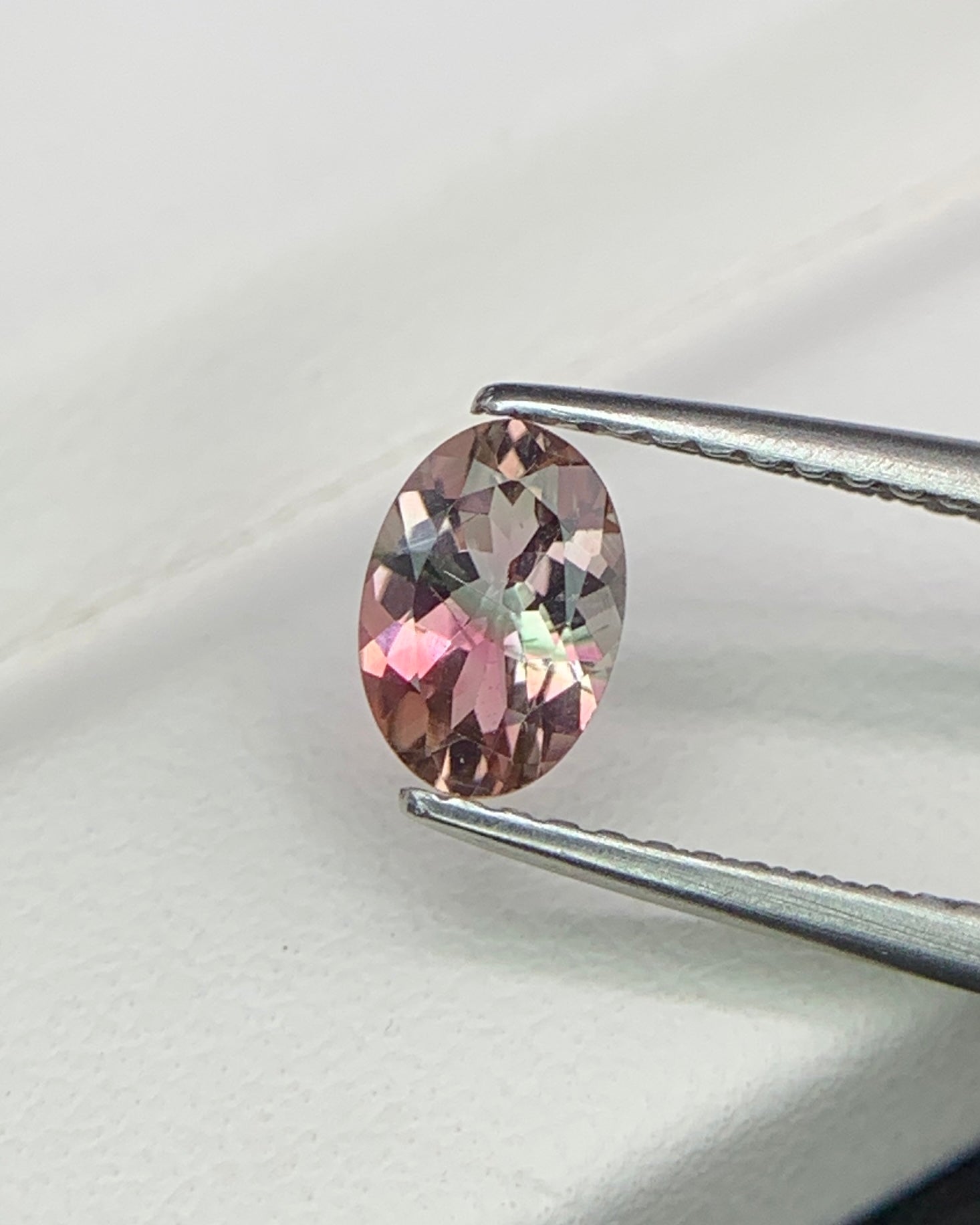 Natural Tri Color Tourmaline 0.61 Carat 6.5x4.5 MM Oval Shape Faceted Gemstone