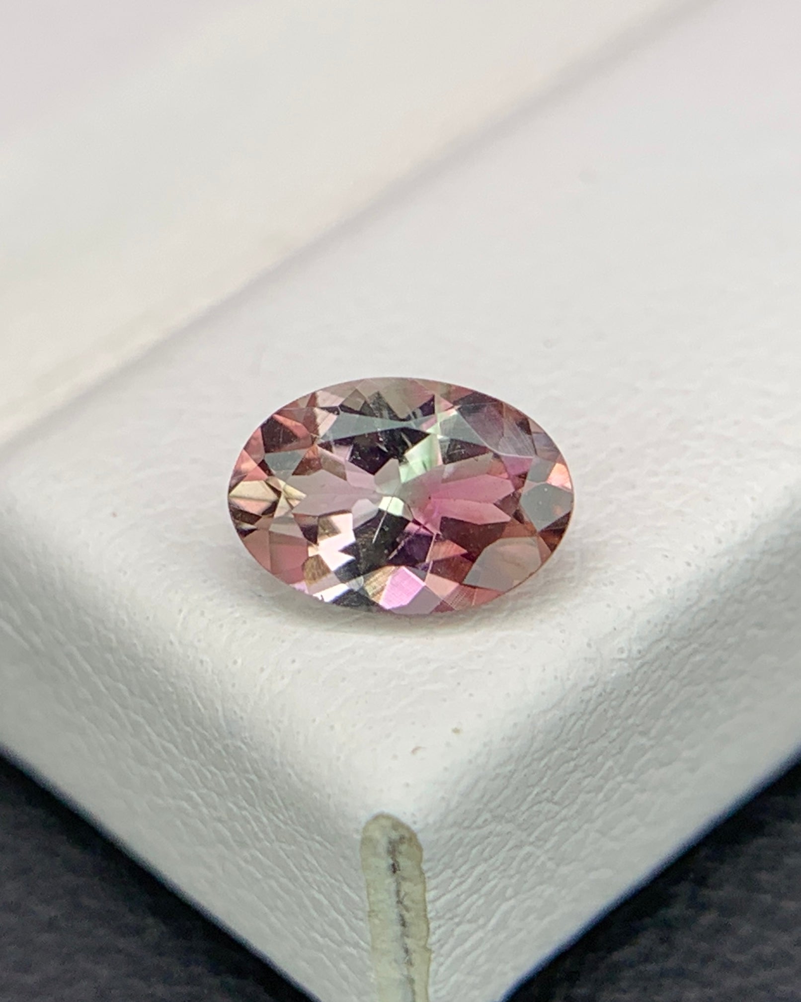 Natural Tri Color Tourmaline 0.61 Carat 6.5x4.5 MM Oval Shape Faceted Gemstone