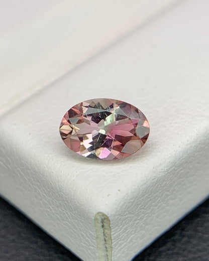 Natural Tri Color Tourmaline 0.61 Carat 6.5x4.5 MM Oval Shape Faceted Gemstone