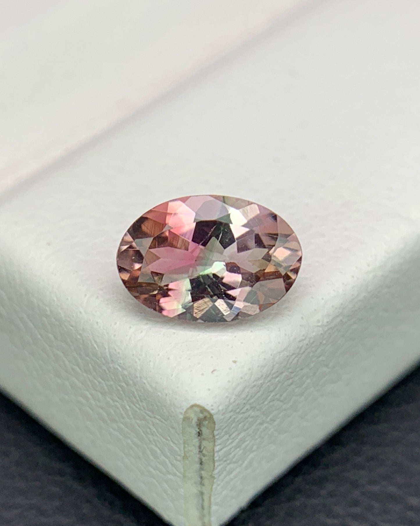 Natural Tri Color Tourmaline 0.61 Carat 6.5x4.5 MM Oval Shape Faceted Gemstone