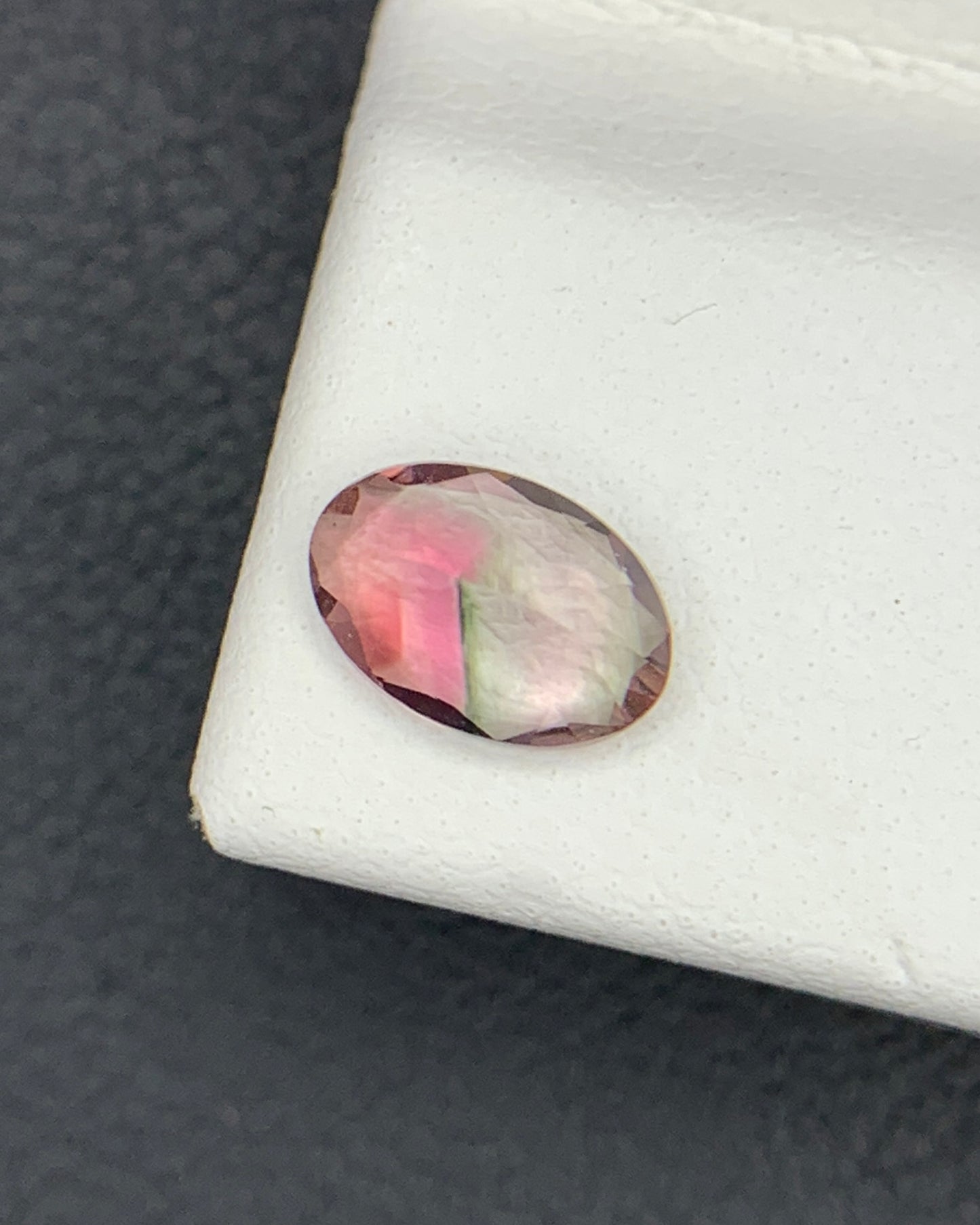 Natural Tri Color Tourmaline 0.61 Carat 6.5x4.5 MM Oval Shape Faceted Gemstone