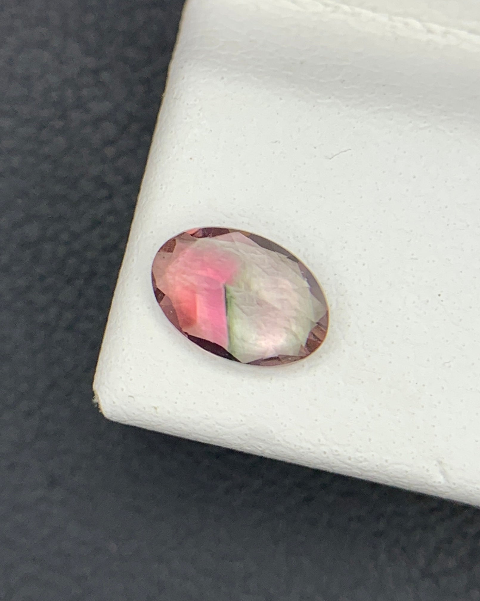 Natural Tri Color Tourmaline 0.61 Carat 6.5x4.5 MM Oval Shape Faceted Gemstone