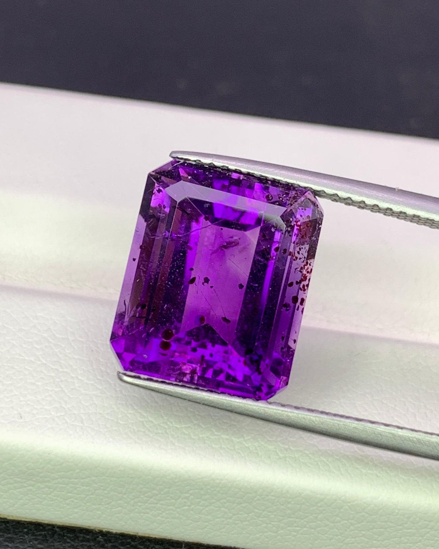 Natural Amethyst Super Seven 9.75 Carat 13.7x11.5 MM Octagon Shape Faceted Gemstone