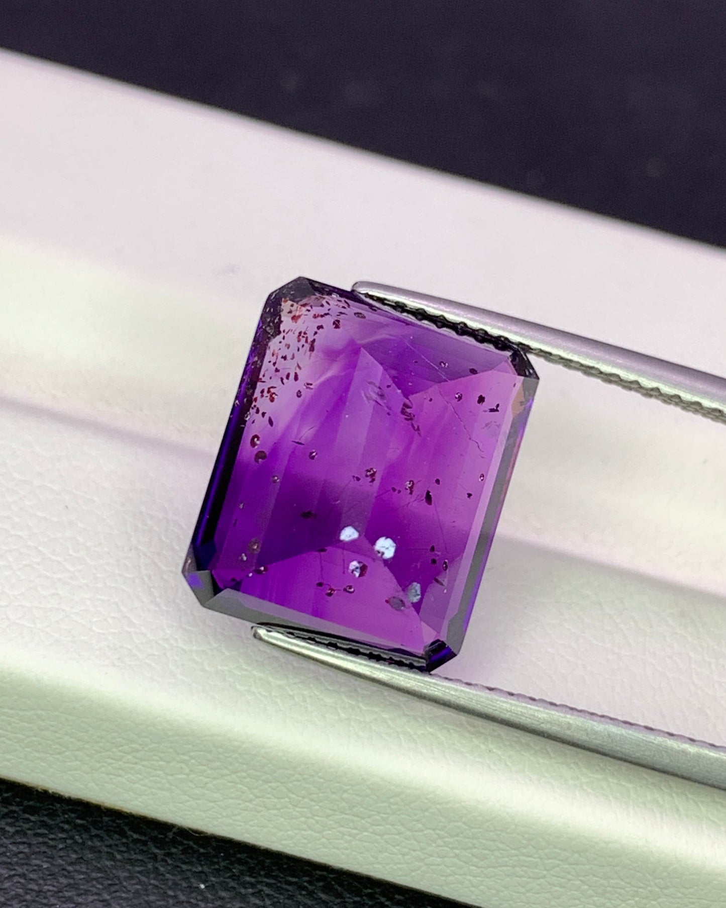 Natural Amethyst Super Seven 9.75 Carat 13.7x11.5 MM Octagon Shape Faceted Gemstone