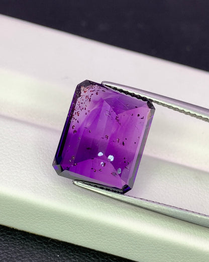 Natural Amethyst Super Seven 9.75 Carat 13.7x11.5 MM Octagon Shape Faceted Gemstone