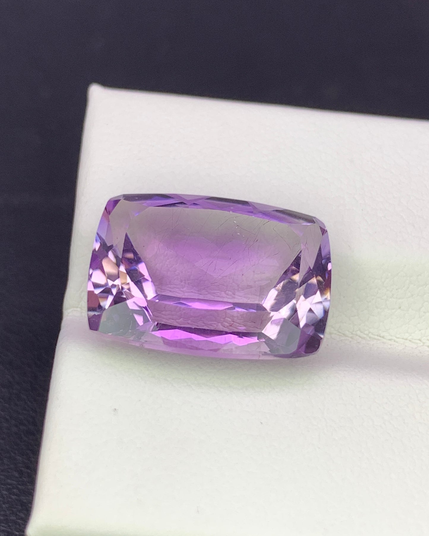 Natural Rutile in Amethyst Hair Like Rutile 11.03 Carat 16.2x12.1 MM Cushion Shape Faceted Gemstone 
