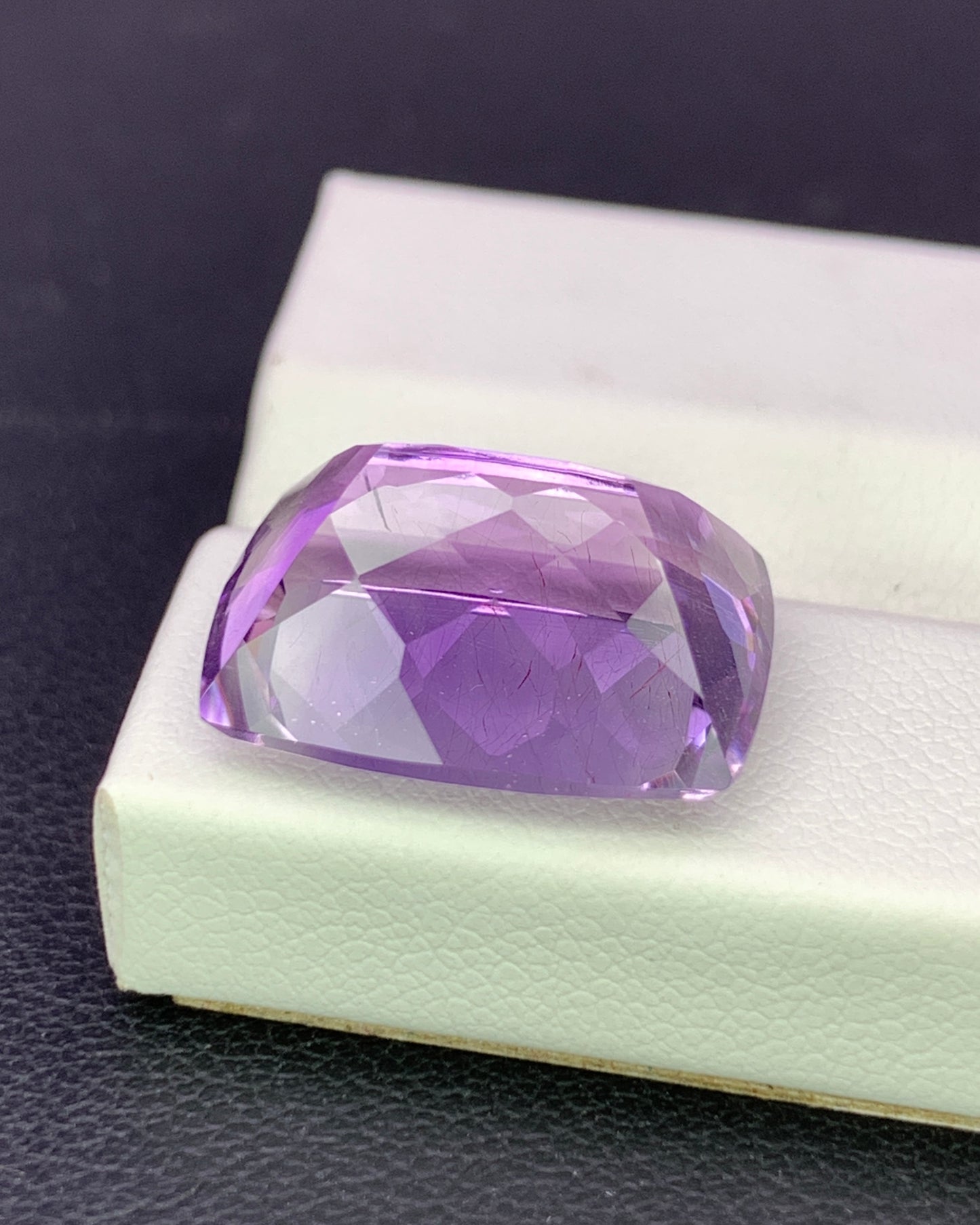 Natural Rutile in Amethyst Hair Like Rutile 11.03 Carat 16.2x12.1 MM Cushion Shape Faceted Gemstone 