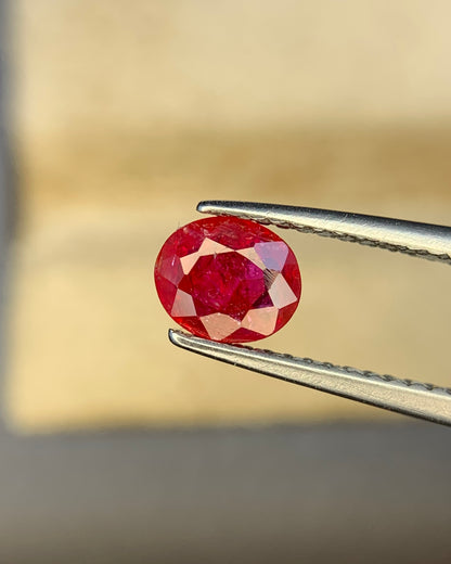 Natural Ruby 0.85 Carat 6x5 MM Oval Shape Faceted Gemstone