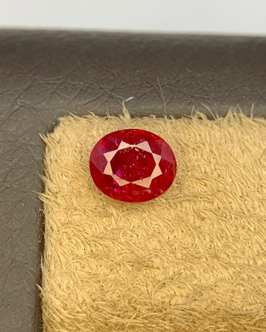 Natural Ruby 0.85 Carat 6x5 MM Oval Shape Faceted Gemstone