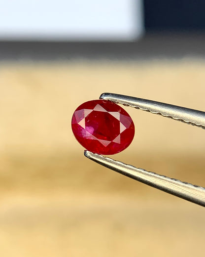 Natural Ruby 0.57 Carat 5x4 MM Oval Shape Faceted Gemstone 