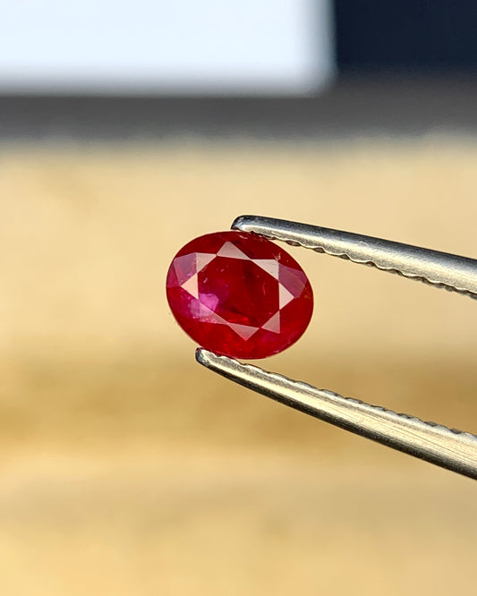 Natural Ruby 0.57 Carat 5x4 MM Oval Shape Faceted Gemstone 