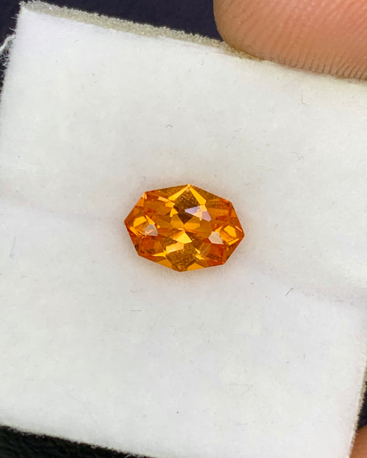 Natural Spessartite Garnet 0.96 Carat 7.4x5.4 MM Fancy Shape Faceted Gemstone