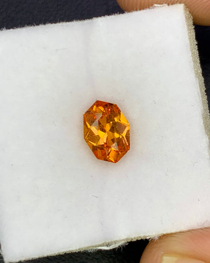 Natural Spessartite Garnet 0.96 Carat 7.4x5.4 MM Fancy Shape Faceted Gemstone