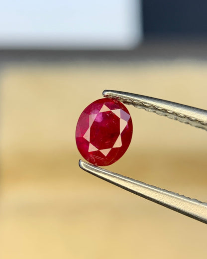 Natural Ruby 0.57 Carat 5x4 MM Oval Shape Faceted Gemstone 