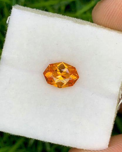 Natural Spessartite Garnet 0.96 Carat 7.4x5.4 MM Fancy Shape Faceted Gemstone