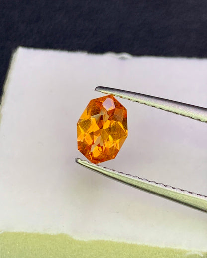 Natural Spessartite Garnet 0.96 Carat 7.4x5.4 MM Fancy Shape Faceted Gemstone