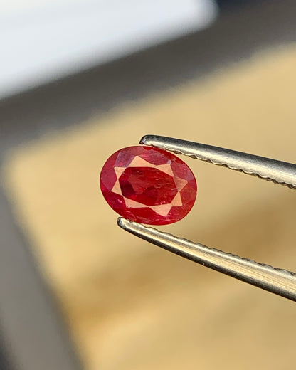 Natural Ruby 0.61 Carat 5.3x4.3 MM Oval Shape Faceted Gemstone 