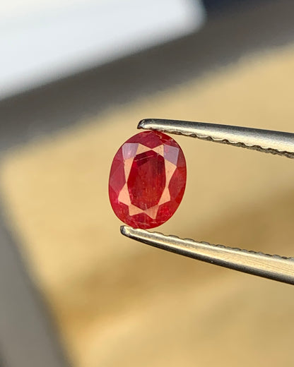 Natural Ruby 0.61 Carat 5.3x4.3 MM Oval Shape Faceted Gemstone 