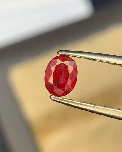 Natural Ruby 0.61 Carat 5.3x4.3 MM Oval Shape Faceted Gemstone 