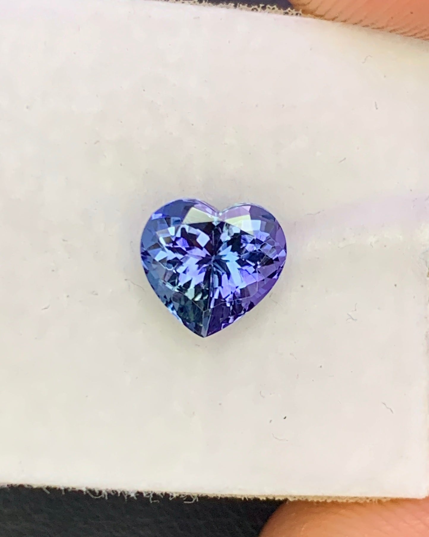 Natural Bi Color Tanzanite 1.36 Carat 7.6x6.8 MM Heart Shape Faceted Gemstone