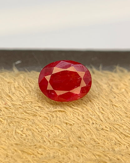 Natural Ruby 0.61 Carat 5.3x4.3 MM Oval Shape Faceted Gemstone 