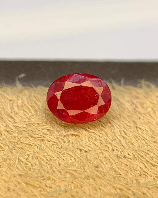 Natural Ruby 0.61 Carat 5.3x4.3 MM Oval Shape Faceted Gemstone 