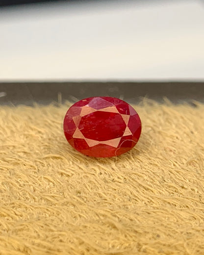 Natural Ruby 0.61 Carat 5.3x4.3 MM Oval Shape Faceted Gemstone 