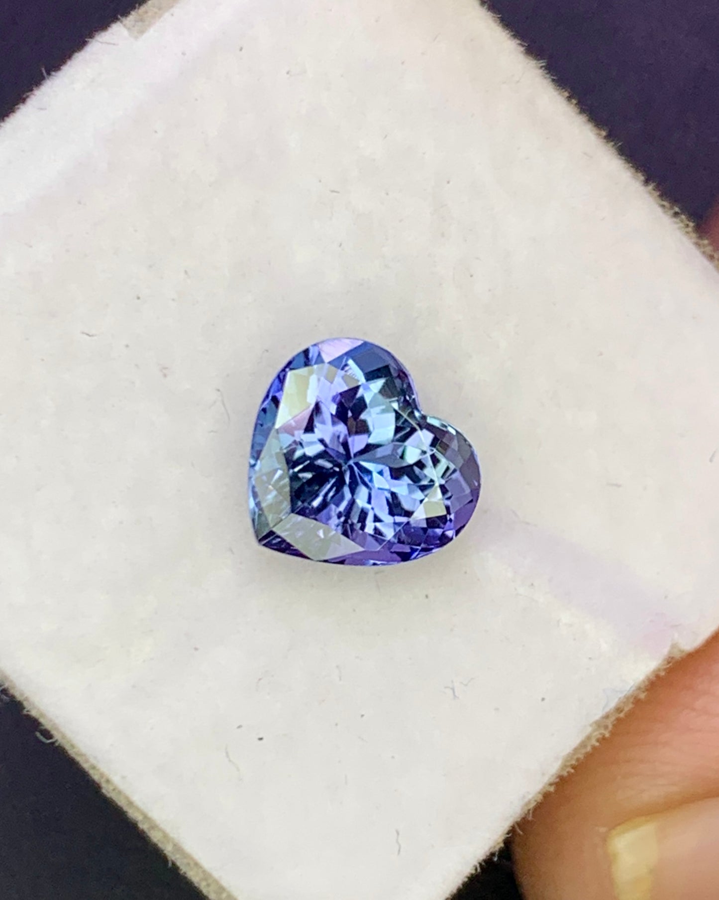 Natural Bi Color Tanzanite 1.36 Carat 7.6x6.8 MM Heart Shape Faceted Gemstone