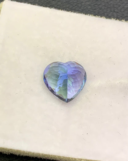 Natural Bi Color Tanzanite 1.36 Carat 7.6x6.8 MM Heart Shape Faceted Gemstone